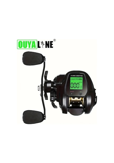 Motion003 Ouyalıne Siyah Tx800 Sol Yön Ambidextrous Alüminyum Baitcasting Olta Makarası Dijital Ekran Usb Şarj 7.2:1 Dişli 10kg Tuzlu Su