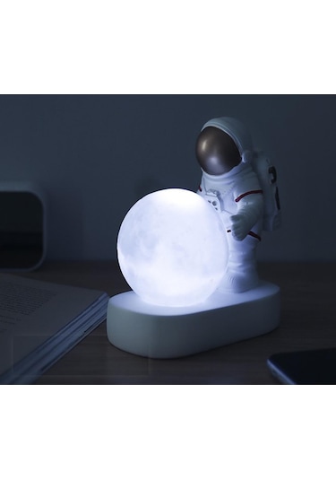 Homyl Gece Lambası Led Masa Başucu Dekorasyon Ev Süs Gümüş Gümüş