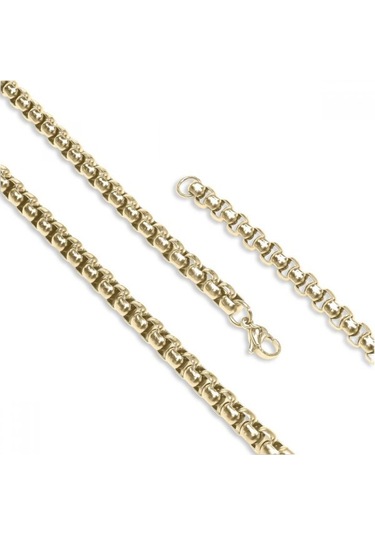 Erkek Arnavut Çelik Kolye 6mm 9180 Altın