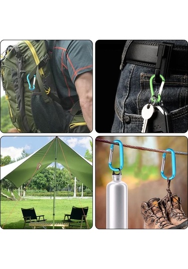 Pazly Yürüyüş Ve Seyahat Karabinası Kamp İçin Hafif Geeroyoo Dağcılık, Alüminyum Adet 10 - Fj