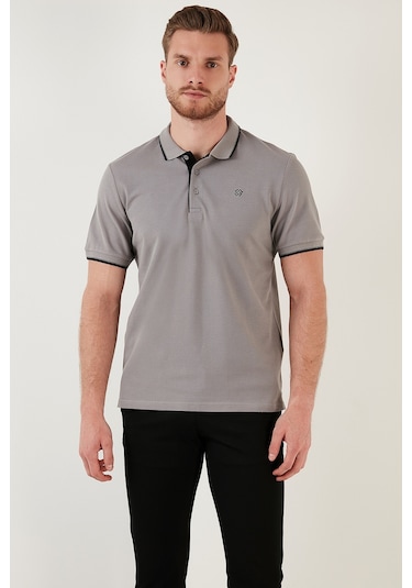 Buratti % 100 Pamuk Düğmeli Regular Fit Erkek Polo Yaka T Shirt 5902118 Taş