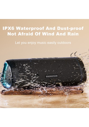 Ximistore9 Siyah 20w Taşınabilir Bluetooth Hoparlör - Ipx6 Su Geçirmez, 12 Saat Çalma Süresi, Renkli Led Işık, Derin Bass, Bt 5.3