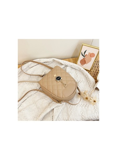 Tuomeng Kadın Modası Çok Yönlü Günlük Düz Renk Sırt Çantası Haki Haki