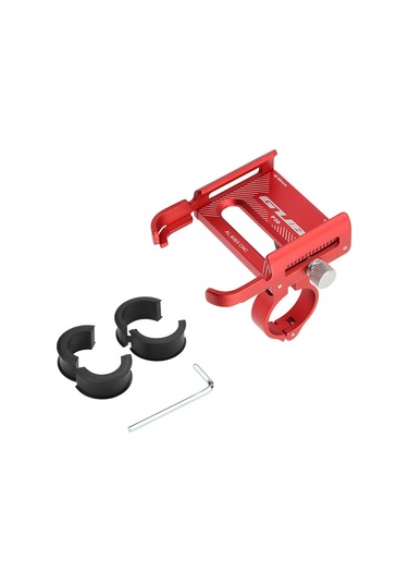 Shineyee Gub P30 Cnc Alüminyum Bisiklet Telefon Tutucu 360 Döner 60-100mm Genişlik Ayarı Kırmızı Kırmızı