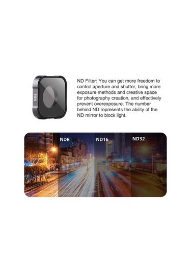 Nd8 Filtre Eylem Kamera Lens Filtresi Gopro Hero11 Siyah / Hero11 Siyah Mini / Hero10 Siyah / Hero9 Siyah Diğer