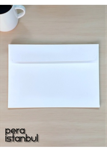 25 Adet C6 Beyaz Davetiye Lüks Tebrik Kartı Mektup Mühür Cüzdan Büyük Kapasiteli Zarf 114x162mm