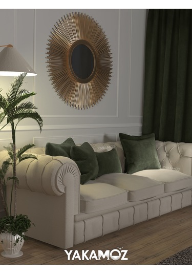 Sarmaşık Yeşili Kırlent , Yastık Kılıfı Kadife Görünümlü Velvet Touch Serisi Sarmaşık Yeşili