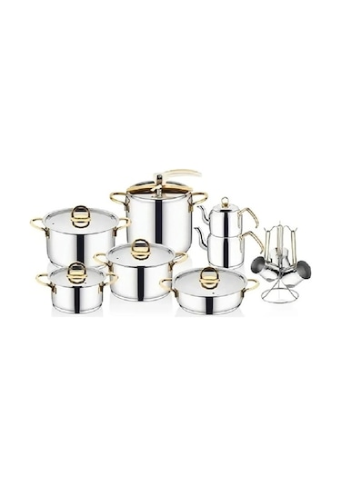 İnter Çelik Sahra Gold Tencere Takımı