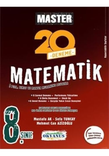 Okyanus Yayınları - 8. Sınıf Master 20 Matematik Denemesi