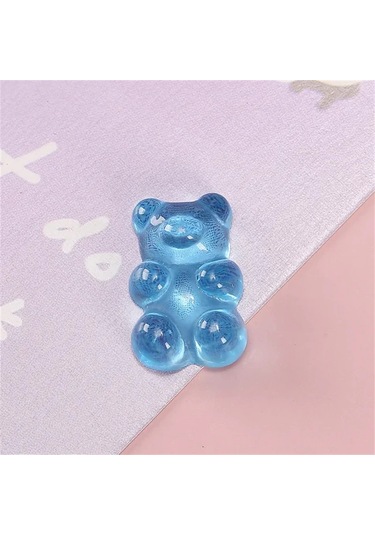50 Adet 3d Karikatür Jöle Ayı Nail Art Reçine Takılar Rhinestones Kawaii Aksesuarları Çivi Süslemeleri Dıy Malzemeleri Parçaları Üzerinde Basın Gökyüzü Mavi