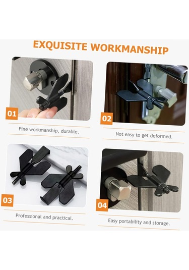 Xiyyadms 304 Çelik Taşınabilir Otel Ev Güvenlik Kapı Engeli - Evde Otelde Kullanıma Uygun, Basit Kurulum, Anti-çalma Alarmlı Siyah Kapı Blokaj Aleti Çok Renkli