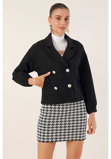 Gabria Kısa Kaşe Ceket Siyah