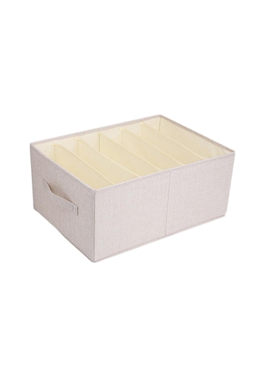 Suntek Giysi Yorgan Saklama Kutusu XL Bej 6 Izgara Bej