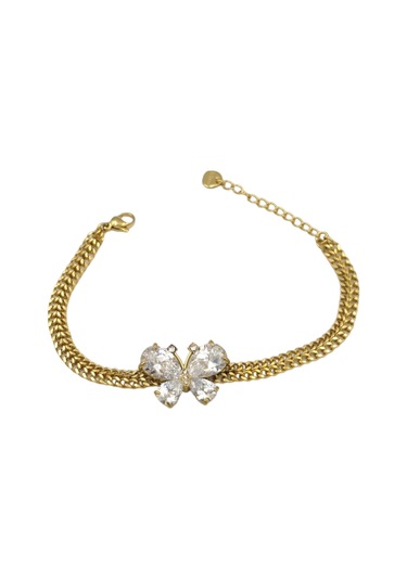 Çelik Taşlı Büyük Kelebek Bileklik