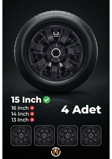 Ford Courier 15 İnç Jant Kapağı Takım Siyah S113