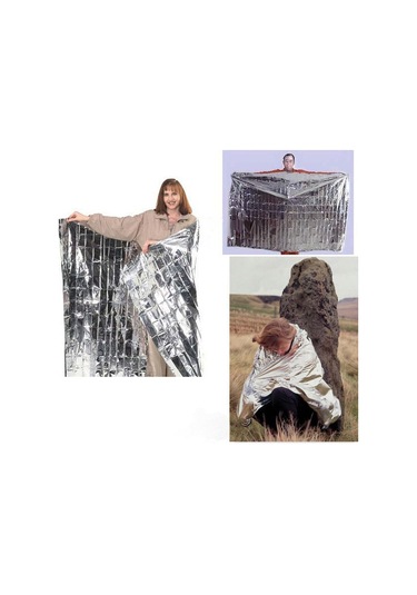 10 Paket Kanguru Acil Kamp Termal Battaniye Çok Renkli