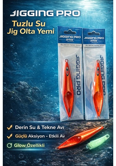 100 Gr Slow Jig Yemi 2'li Set - Glow Özellikli Derin Su Balık Avı Seti