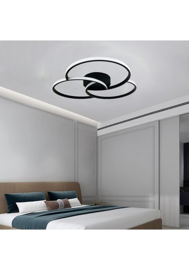 Tavan Led Avize Snow 3x40cm Plafonyer Siyah - Sarı