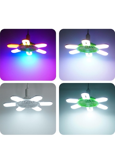 Homyl E27 Soket Fan Işık Küçük Tavan Vantilatörü Yeşil