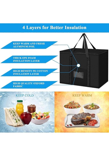 Yumuşak Soğutucu Çanta, 40l Büyük Soğutucu Çanta, Yiyecek Torbaları, Piknik Çantası, Termal Gıda Teslimat Çantası, Yalıtımlı Çanta, Soğutucu Çanta Fmy