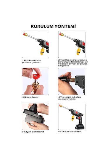 Thomax Şarjlı Ve Yüksek Basınçlı Oto Yıkama Ve Sulama Tabancası