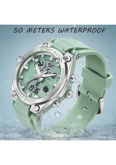 Kadın Dijital Saat Spor Su Geçirmez Saat Analog Askeri Taktik Saat Led Arka Aydınlatmalı Alarm Kronometre Diğer