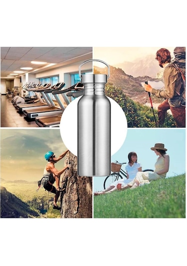 Suntek Paslanmaz Çelik Spor Su Şişesi Bisiklet Yürüyüş 500 ML Gri