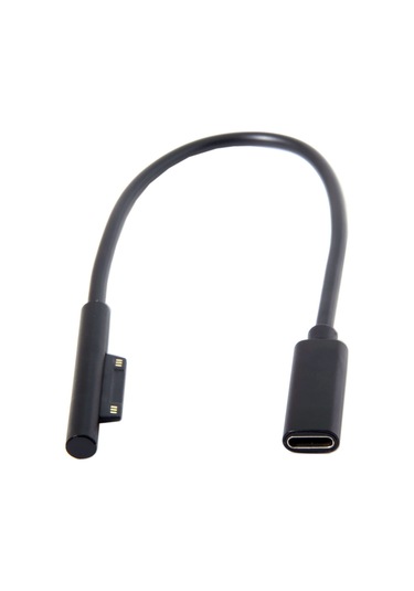 Sones Microsoft Surface Pro 5/6 İçin Type-c / Usb-c Ana Döner Ekici Tablet Güç Şarj Kablosu, Boyut: 30 Cm Siyah