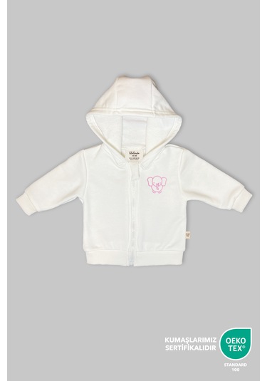 Bebek/cocuk Nakış Detaylı Fermuarlı Sweatshirt Pembe