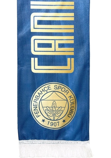 Fenerbahçe Lisanslı Canım Feda Olsun Fenerbahçe Şal Atkı Kanarya Baskılı Ahşap Kutulu Sarı - Lacivert