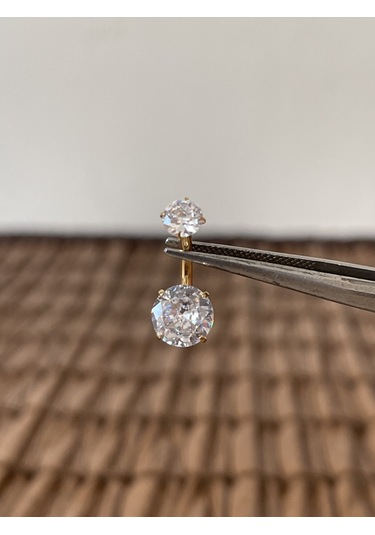 Yüksek Kalite G23 Titanium Parlak Zirkon Taşlı Titanyum Göbek Piercingi Taş 10mm DUMMY 236120349 429