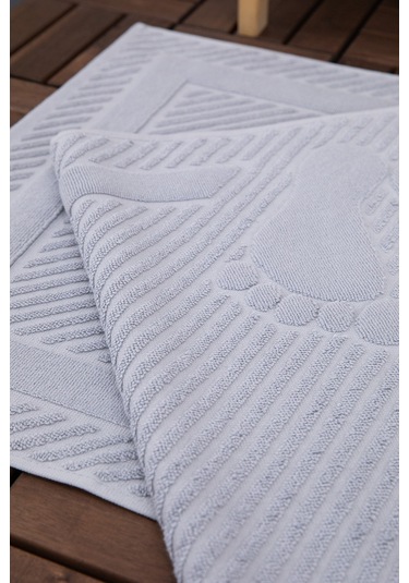 Leoline %100 Pamuk Premium 2'li Ayak Havlusu - Gri Gri