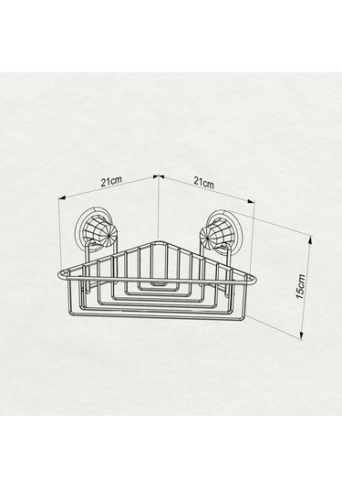 Vakumlu Banyo Duvar Rafı Şampuanlık Köşe Rafı Siyah S251 Siyah