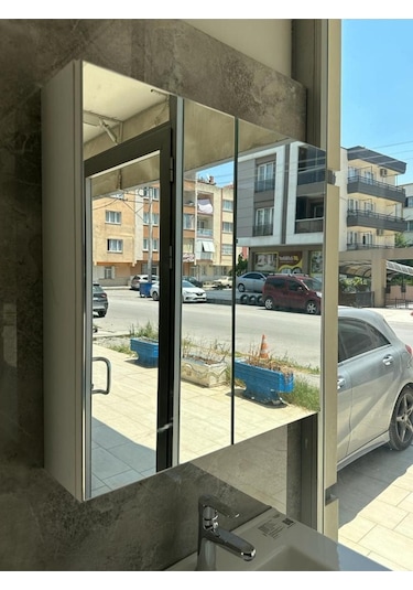 Banyo Dolabı Lavabolu Aynalı 65 Cm