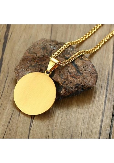 Altın Zincir Kolye Bayanlar Lüks Altı Sivri Yıldız Yuvarlak Zirkon Kolye Paslanmaz Çelik Moda Basit Kolye Takı Altın - Beyaz