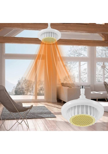 Istıcılı, Kumandalı, 3 Işık Modlu Led Ampul Isıtıcı Led Avize Ortam Isıtan 36 Watt 3900 Lümen Ampul