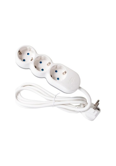 Vea, 3lü 1.5 Metre Grup Priz Uzatma Kablosu, Çocuk Korumalı, Topraklı Priz - 3500 Watt, 10 Amper, Beyaz Renk 1,5 Metre 1.5