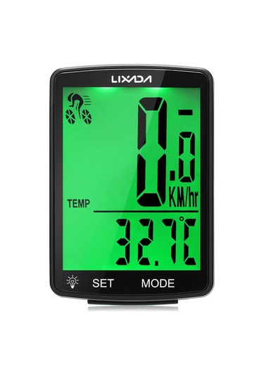 Lıxada Bisiklet Bilgisayarı 2,8 İnç Ekran Modeli: Ya100-a Siyah Kabuk Yeşil Işık Siyah