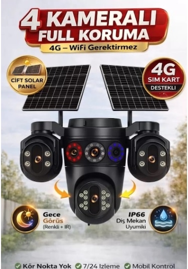 Esvision Es-7020 4 Lens Aov Çi Ft Panel Çakarli 4g Kamera