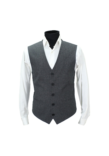 Mentor Regalo Erkek Yelek V Yaka Siyah Desenli 50578