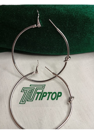 Tiptop/ Gümüş Renk Halka Küpe Gümüş