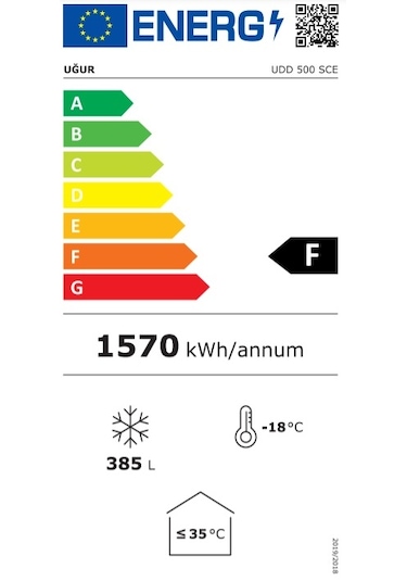Uğur UDD 500 SCE 398 LT Eğik Sürme Düz Camlı Muhafaza Dolabı