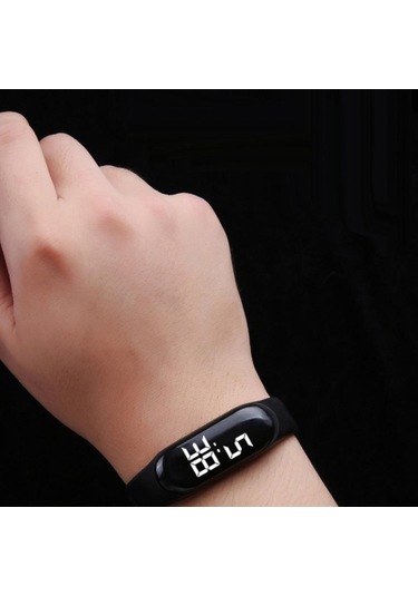 Homyl Led Dijital Saat Lüks Dokunmatik Ekran Silikon Kayış Kol