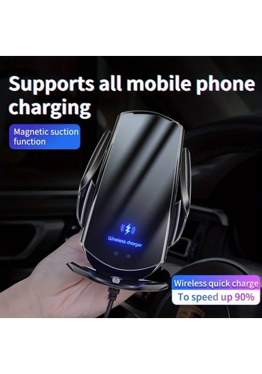 Xuweiwei Mavi Vıkefon Araba Kablosuz Şarj Standı Hızlı Kablosuz Şarj İstasyonu Kızılötesi İndüksiyon Otomatik Klemeler İphone Uyumlu 16 Samsung S25 İçin