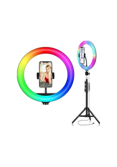 10 İnç Profesyonel Rgb Ring Light Seti Halka Işık Ve Tripod