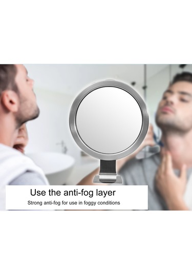 Vkemall Vantuzlu Buğu Önleyici Kancalı Tuvalet Aynası Delmesiz Banyo Duş Tıraş Makyaj Ay