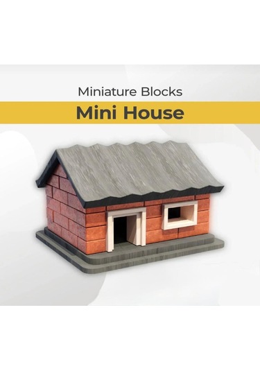 İlk Mini Evim 62 Parça Minyatür Tuğlalı Küçük Ev Tasarımlı Eğitici Yapı Oyuncak İnşaat Seti