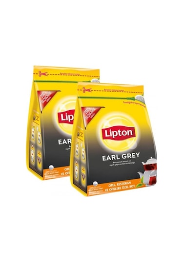 Lipton Earl Grey Bergamot Aromalı Siyah Süzen Demlik Poşet Çay 2'li 250 x 3.2 G