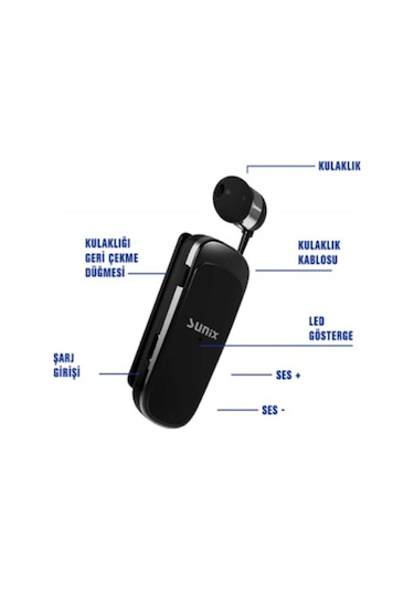 Sunix BLT-38 Makaralı Bluetooth Kulak İçi Kulaklık