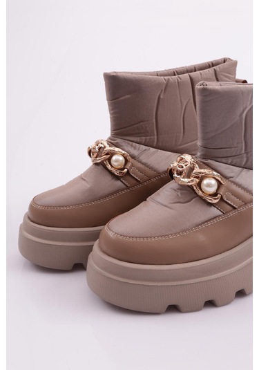 Dgn Es808 Kadin Kalin Zincir Aksesuarli İnci Taşli Bot ES808-2007-R1886 Vizon Dgn Es808 Kadin Kalin Zincir Aksesuarli İnci Taşli Bot ES808-2007-R1886 Vizon